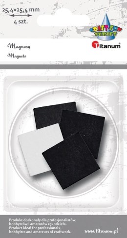 Magnes Craft-Fun Series kwadraty samoprzylepne czarne [mm:] 25,4x25,4 Titanum 4 sztuk