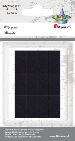 Magnes Craft-Fun Series prostokąty samoprzylepne czarne [mm:] 12,7x25 Titanum 12 sztuk