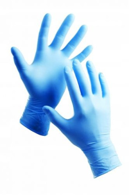 Rękawiczki nitrylowe L bezpudrowe 100szt niebieskie