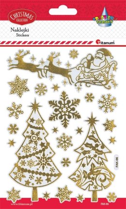 Naklejki świąteczne Craft-Fun Series Boże Narodzenie - świecące w ciemności Sanie Mikołaja, choinki Titanum (FAK-06)